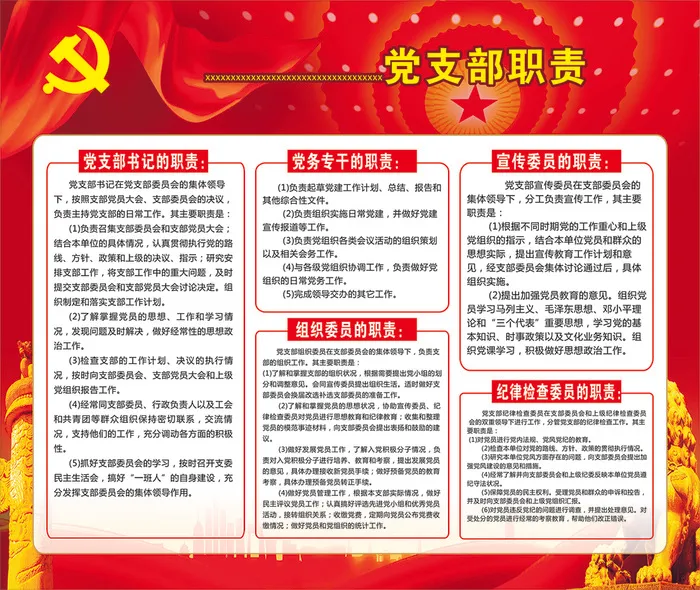 党支部职责cdr矢量模版下载