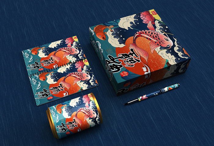 唯美国潮风中式礼品盒智能贴图样机