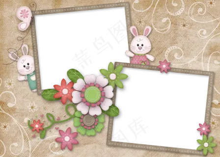 可爱花纹相框图片下载