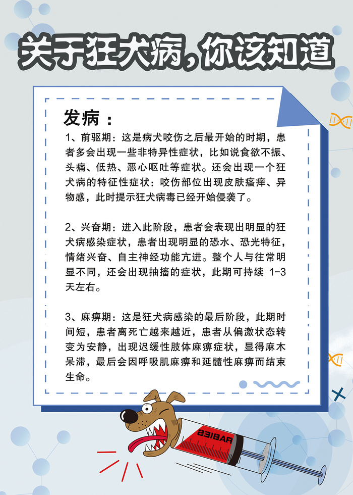 关于狂犬病你该知道的科普知识海报