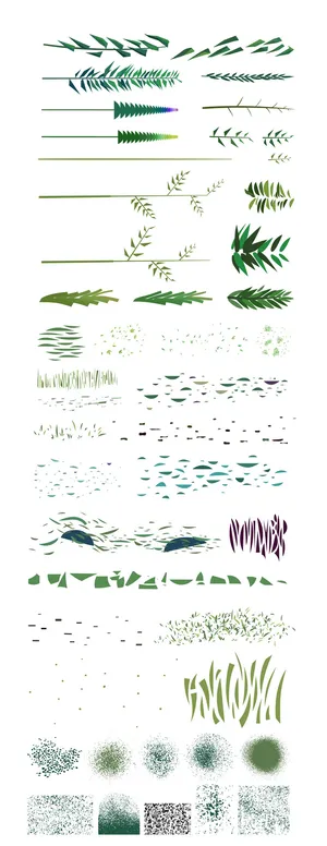 插画风AI矢量植物建筑景观效果图小清新PSD配景树PS后期免抠素材 插画风AI矢量植物建筑景观效果图小清新PSD配景树PS后期免抠素材