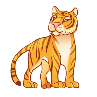 卡通小老虎PNG免抠插画素材可爱动物老虎插画贴图PNG免抠设计素材