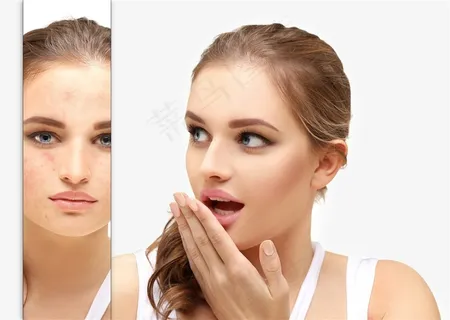 看着自己脸部痘痘特写惊讶的美女高清图片 看着自己脸部痘痘特写惊讶的美女高清图片