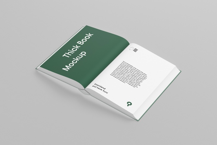 杂志书籍翻页效果Hard Cover Open Book Mockup