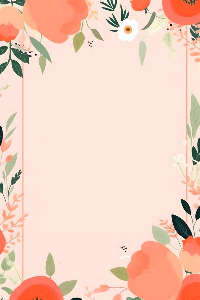 简约扁平鲜花可爱背景(2400x3600)