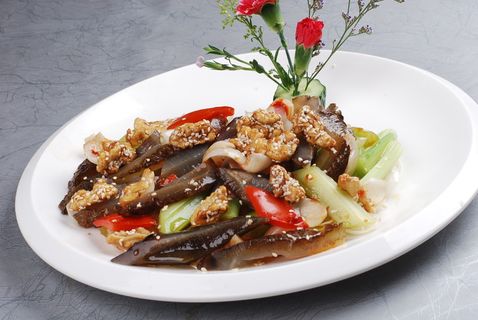 CXC01539琥珀西芹炒海参  58  鲜香味
