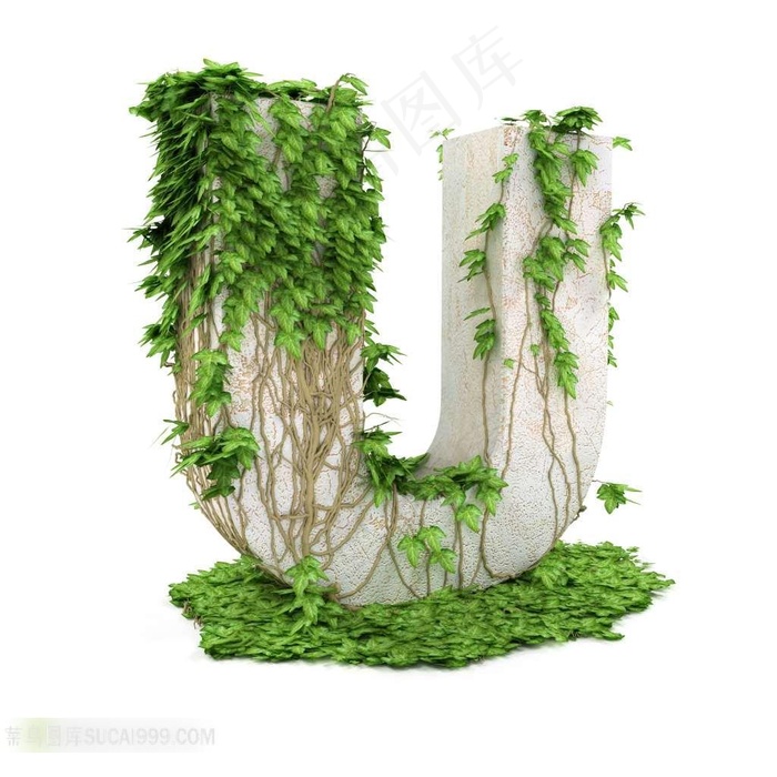 3D字母U设计素材