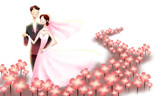 婚纱卡通人物婚礼白纱结婚婚纱摄影手绘