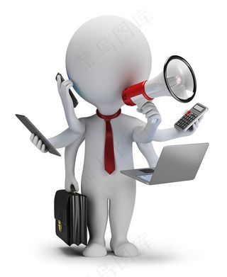 商务3d小人分身高清图片