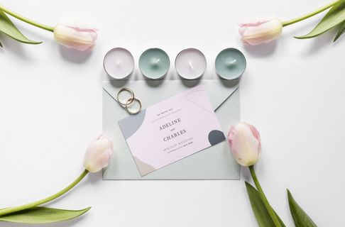 贺卡戒指郁金香装扮PSD素材