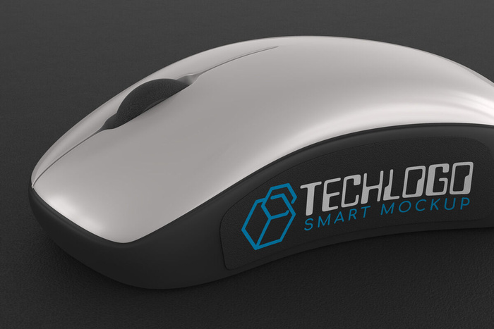 白色鼠标logo样机模板