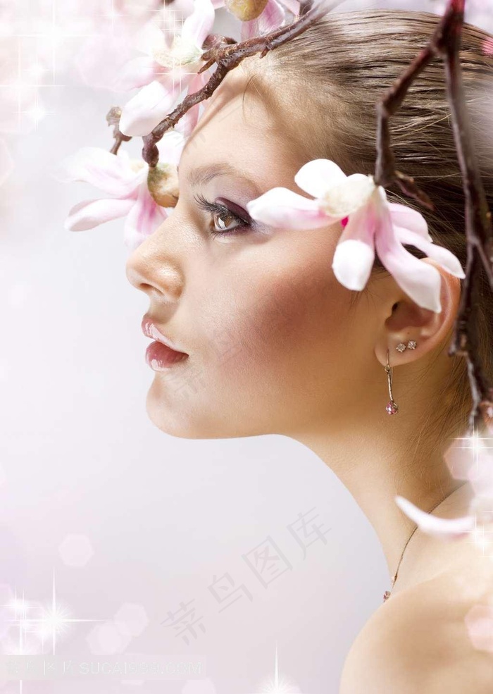 花朵美女素材