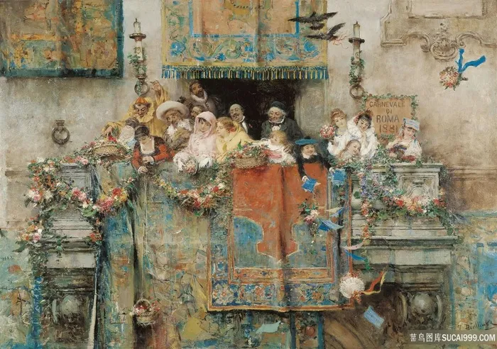 罗马的狂欢节风景画