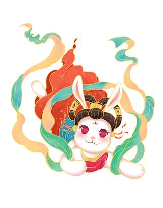 飞天舞蹈兔 舞蹈兔子 兔年兔子 兔年元素 飞天兔