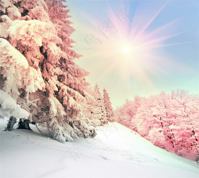 唯美雪山景色高清图片素材