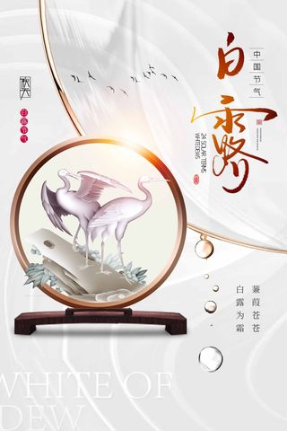 简约白露节气活动图片