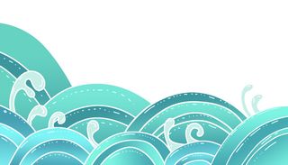 中国风国潮插画海浪波浪背景装饰浪花图案元素