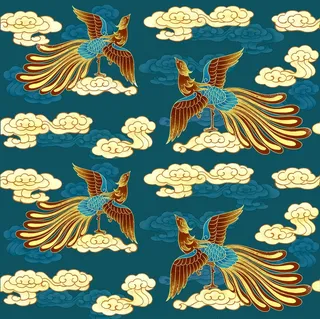 国潮烫金中国风仙鹤装饰画海报