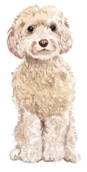 狗狗水彩画插画免扣素材可爱宠物狗