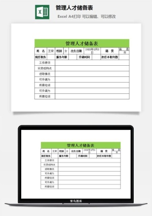 管理人才储备表excel模板