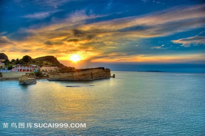 大海夕阳晚霞图片