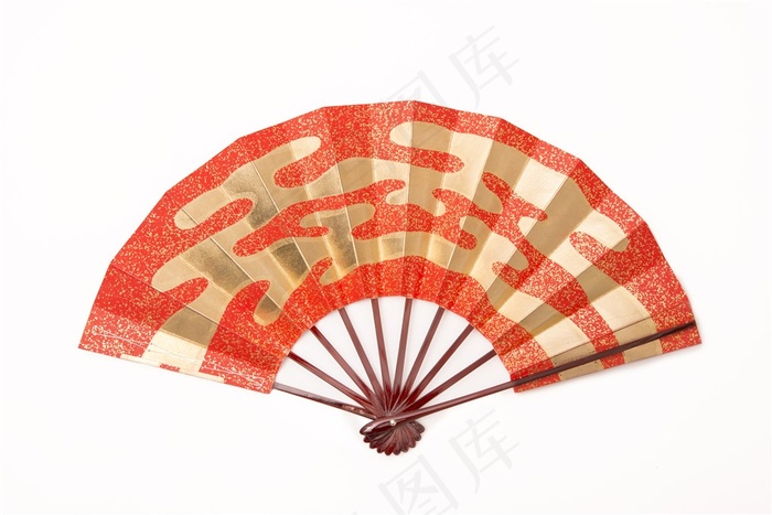 红色精美的扇子高清图片