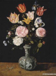 布鲁格赫尔-老家伙-简-弗洛洛洛花瓶静物油画