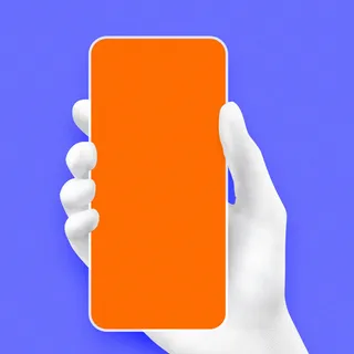 白色右手手持苹果展示样机