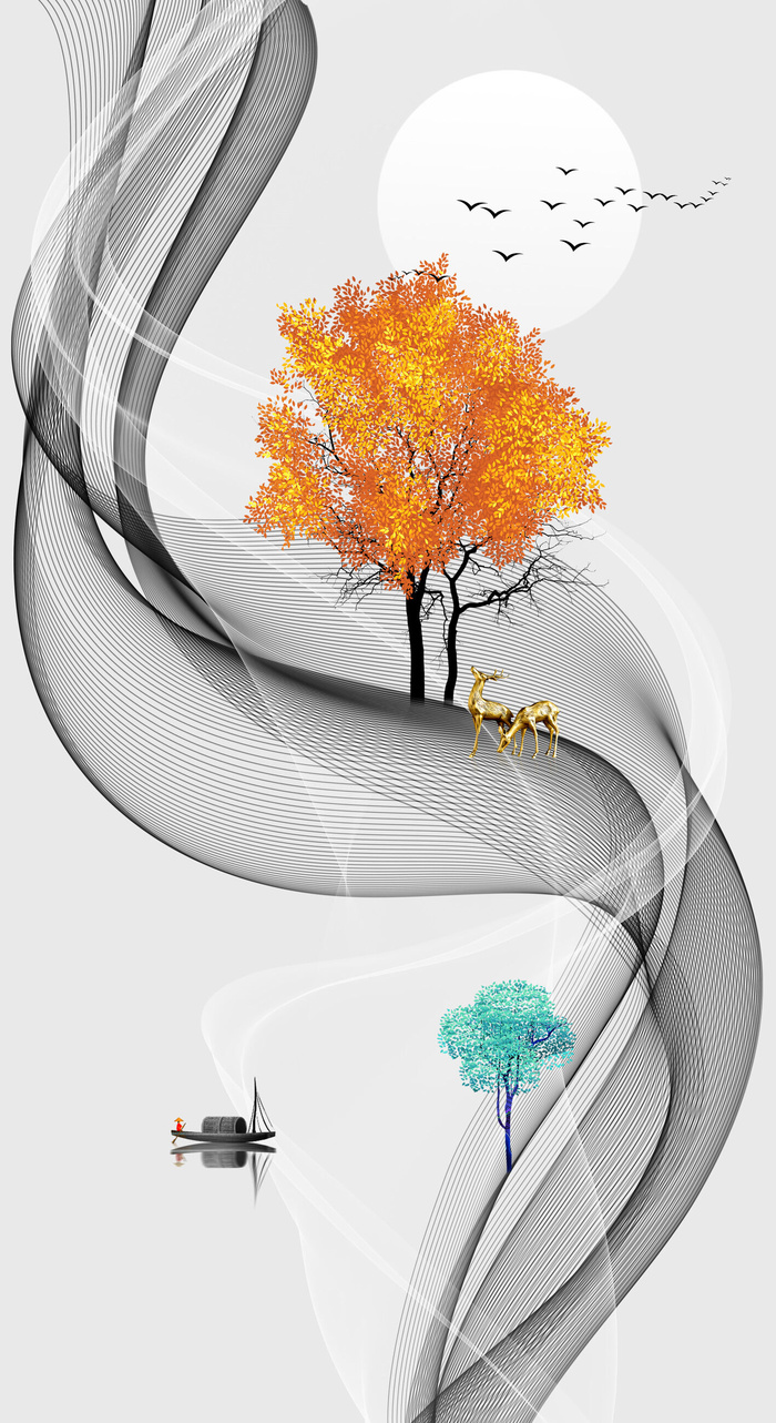 水墨山水中式背景