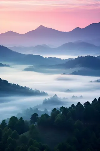 山脉树林高空摄影