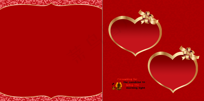 相册儿童宝宝PSD模版相册模版爱心蝴蝶结高清背景图免扣背景元素