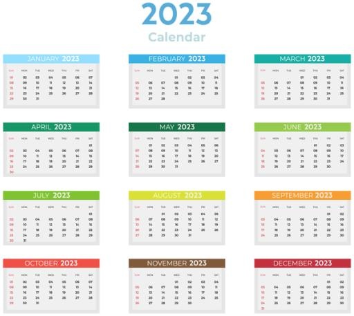 2023 年日历 PNG免抠(600x536)