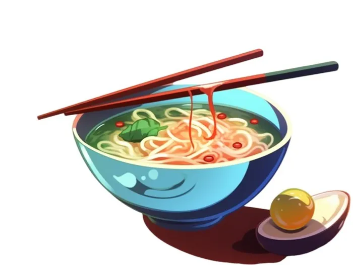 美食鸡蛋西红柿面条免抠(1232x928)