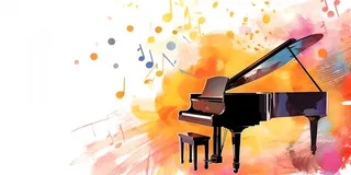 钢琴颜料喷溅色彩背景