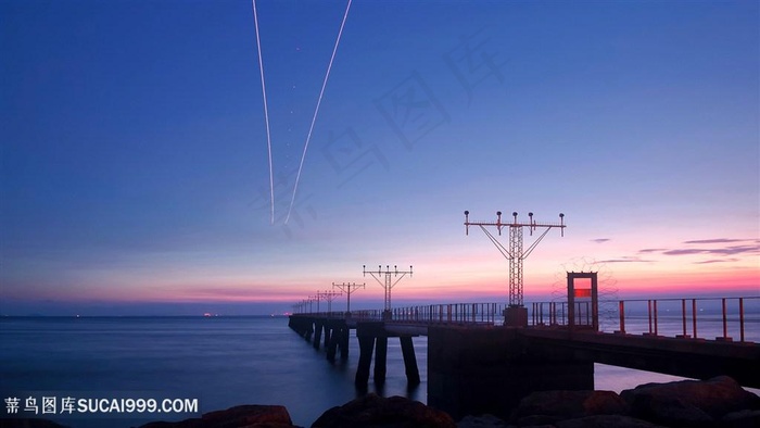 黄昏海景天桥壁纸