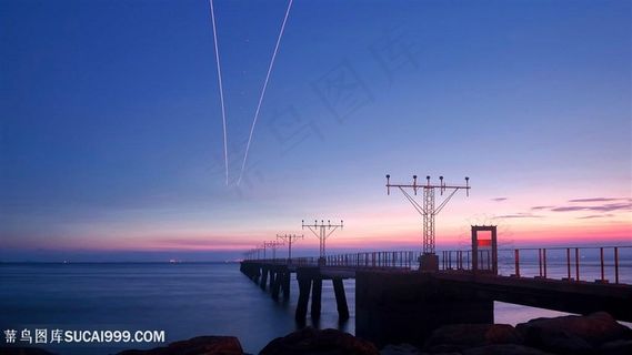 黄昏海景天桥壁纸