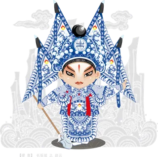 卡通京剧戏剧人物脸谱插画PNG图片 国潮中国风Q版戏剧人物PS素材