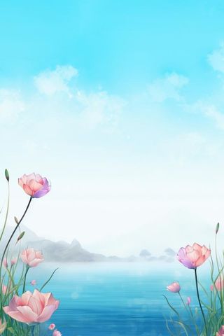 水墨大气国风荷花荷叶背景