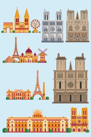 AI矢量欧式建筑房子