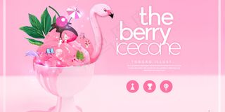 创意清新缤纷夏日夏天海报