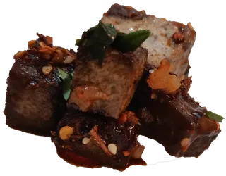 黄豆豆腐包浆黑豆嫩豆腐油炸香煎免抠摄影元素素材