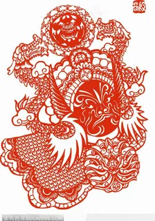 动态的京剧的脸谱剪纸 动态的京剧的脸谱剪纸