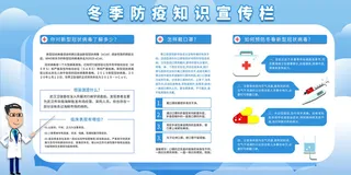 春节冬季肺炎疫情防控指南宣传海报插画展板PSD设计素材模板