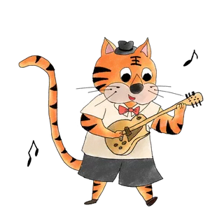 卡通小老虎PNG免抠插画素材可爱动物老虎插画贴图PNG免抠设计素材