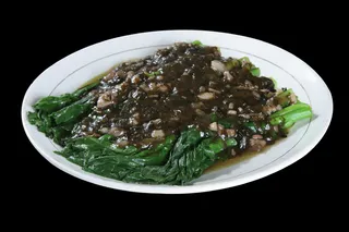 肉沫橄榄菜心 16元