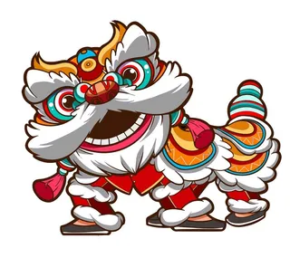 矢量舞狮图