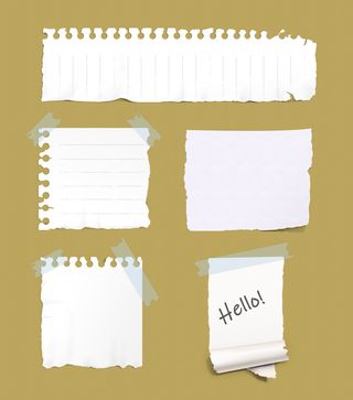 逼真便签纸撕痕纸张