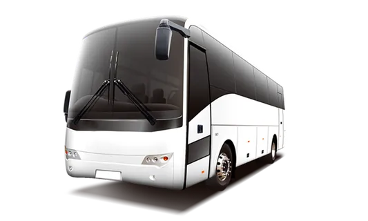 黑白大巴车拼色卡通