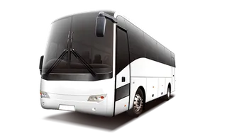 黑白大巴车拼色卡通