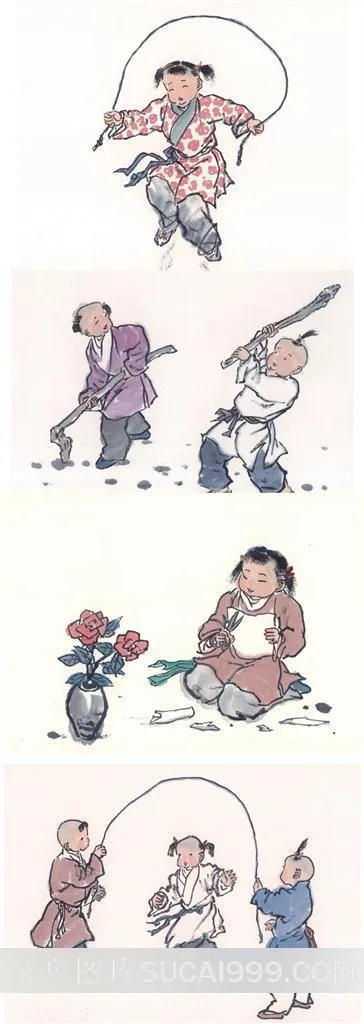 古代孩童绘画艺术